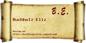 Buchholz Eliz névjegykártya